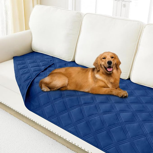 Smiry Waterproof Dog Bed Cover, Reversible Pet Blanket for Sofa Couch | Soft Washable Dog Blanket, Leakproof Couch Cover for Dogs Cats & Furniture Protection, 40x80, Navy/Navy by Smiry