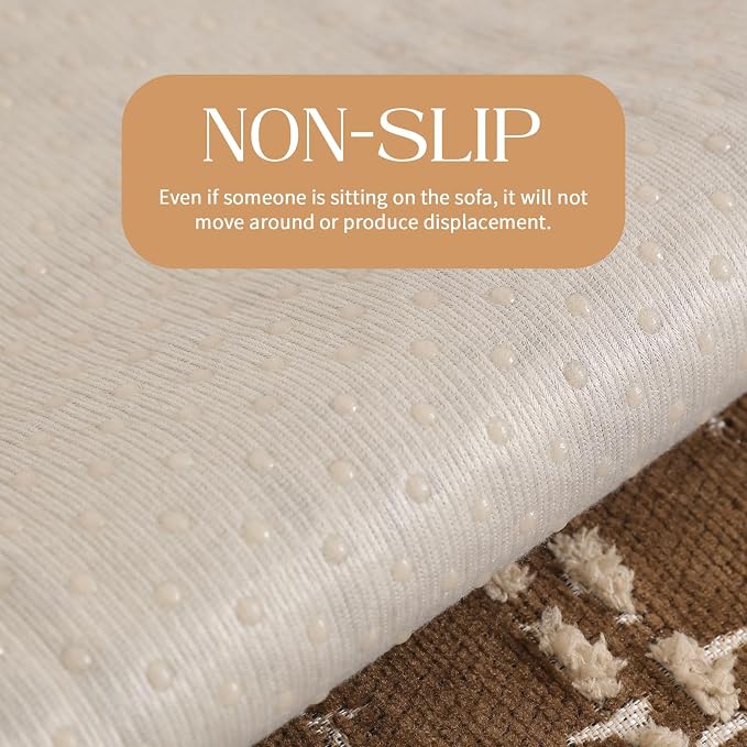 Waterproof Couch Cover for Dogs Washable,Chenille Pet Couch Covers for Sofa,Non-Slip Couch Covers for 3 Cushion Couch Sofa Pet Friendly (Brown, 36x74（1pc）) - Image 5