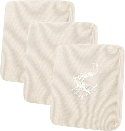 hyha Waterproof Couch Cushion Covers for Pets, Non Slip Sofa Seat Cover | Stretch Jacquard Fabric, Elastic Bottom, Non Slip Fit, Waterproof Protection, Pet Hair Protection (3 Pieces) by hyha