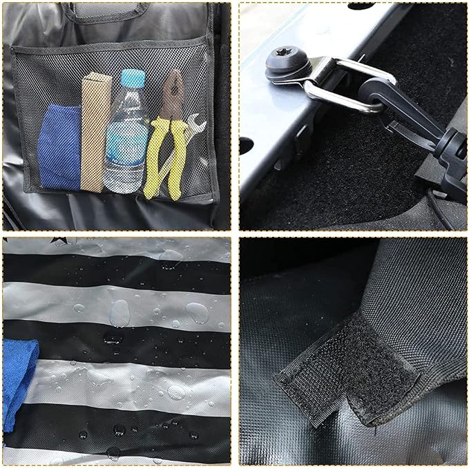 Dog Trunk Liner for Jeep, Heavy Duty Waterproof Oxford Cargo Protector for 2007-2026 Wrangler JK JL 4-Door, Nonslip Washable Pet Seat Cover & Anti-Scratch Liner (US Flag) - Image 4