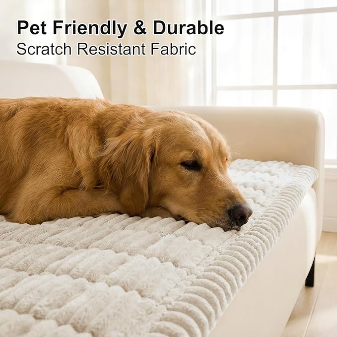 Smiry Couch Cover for Dogs, Non Slip Washable Sofa Protector for Pets | Soft Furniture Cover for Leather & Fabric Couches, Cozy Protect Against Fur, Dirt & Messes, Pet Friendly, 27.6"x47" - Image 3