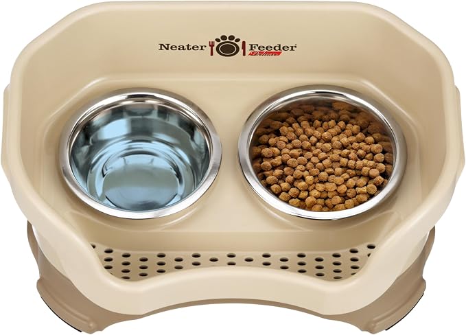 Neater Pet Brands Neater Feeder Deluxe Mess Proof Dog Bowls Elevated for Small Dogs Under 19 lbs, Made in USA, No Spill Raised Dog Food Bowl Stand Feeding Station, Food and Water Bowl Set, Cappuccino - Image 7