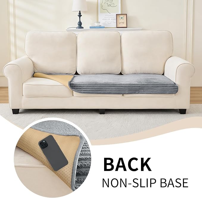 100% Waterproof Couch Covers for Dogs, 35"×59" Washable Couch Cover, Non Slip Sectional Couch Covers for 3 Cushion Sofa Cover Pet Friendly, Cat and Dog Couch Bed Cover-Light Grey - Image 5