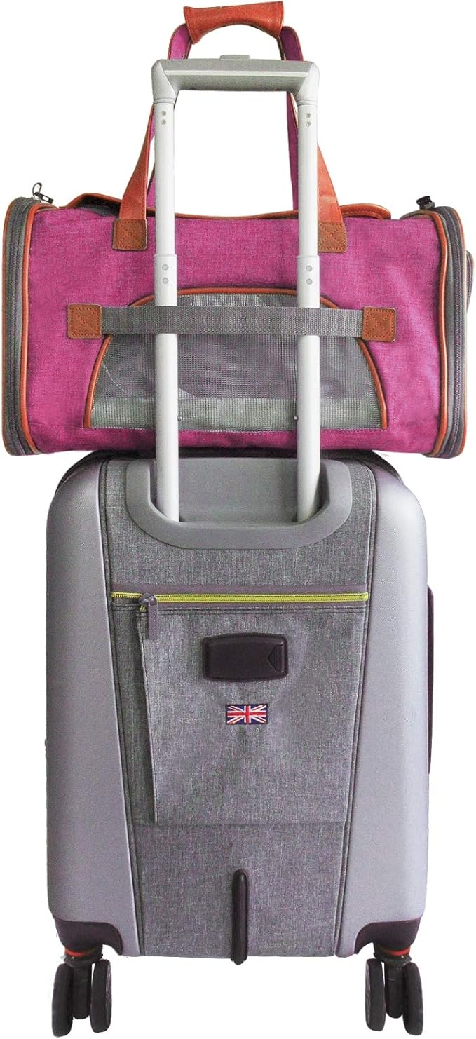 Mr. Peanut's Airline Approved Soft Sided Pet Carrier, Low Profile Gold Series Tote, Premium Brand Self Locking Zippers, Under Seat Compatibility, Plush Faux Fleece Bedding with a Sturdy Plywood Base