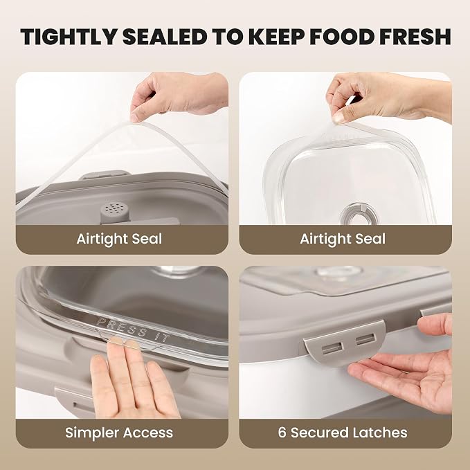 35-40Lbs Airtight Dog Food Storage Container,Collapsible Dog Food Container | Large Pet Food Storage Container with Lid,Wheels,Date Track,Keep Fresh for Rice,Flour,Sugar,Scoop,2PCS Container - Image 3