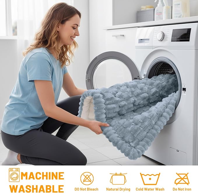 Smiry Non Slip Couch Covers for Dogs, Scratch Resistant Pet Sofa Protector | Machine Washable Soft Fuzzy Thick Furniture Cover for Sofa Loveseat Sectional Large Dogs, Airy Blue, 27.6" x 59" - Image 8