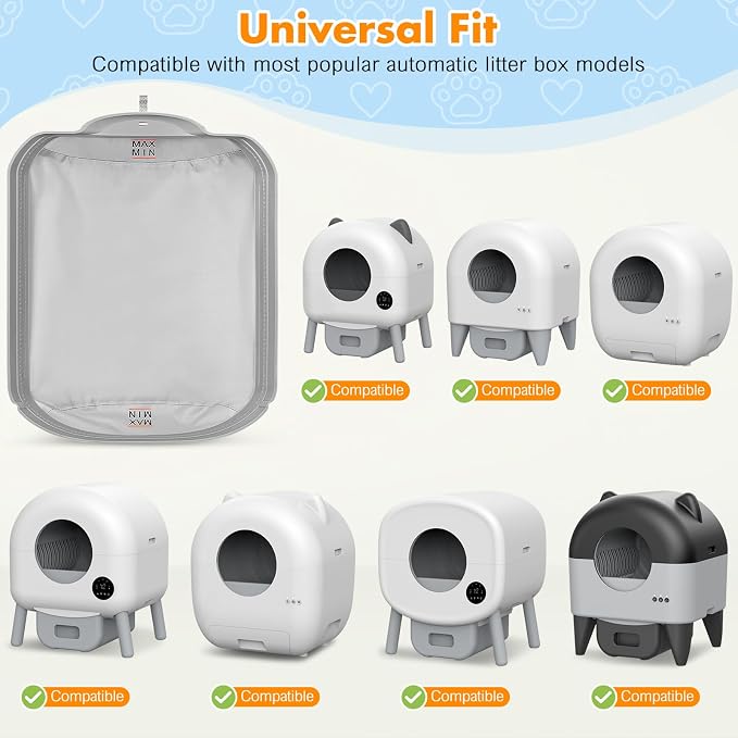 BKNOOU 2 Pack Self Cleaning Litter Box Waterproof Pads with 30 Liners | Litter Box Mat Accessories Compatible with Most Automatic Cat Litter Boxes, Stick-Free, Scratch-Resistant, Easy Install - Image 6