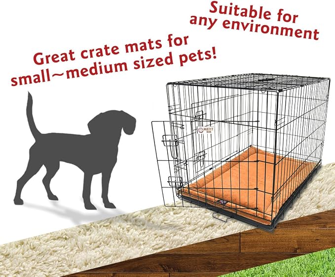 Majestic Pet Dog Crate Mat - Machine Washable Soft Plush Pet Bed Pad for Crates & Kennels | USA Crafted | 30"x21" Villa Orange - Image 4