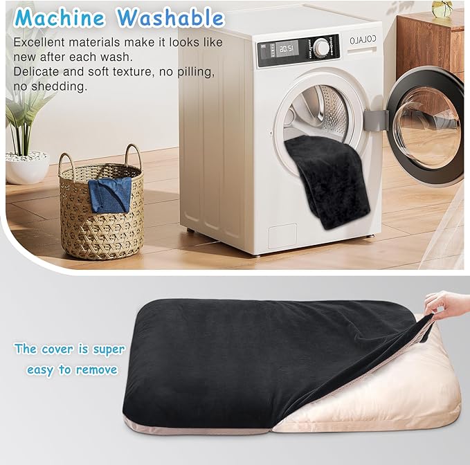 Magic Dog Super Soft Extra Large Dog Bed, 47 Inches Jumbo Orthopedic Foam Pet Beds with Anti Slip Bottom, Dog Sleeping Mattress with Removable and Washable Cover, Dark Grey XL - Image 3