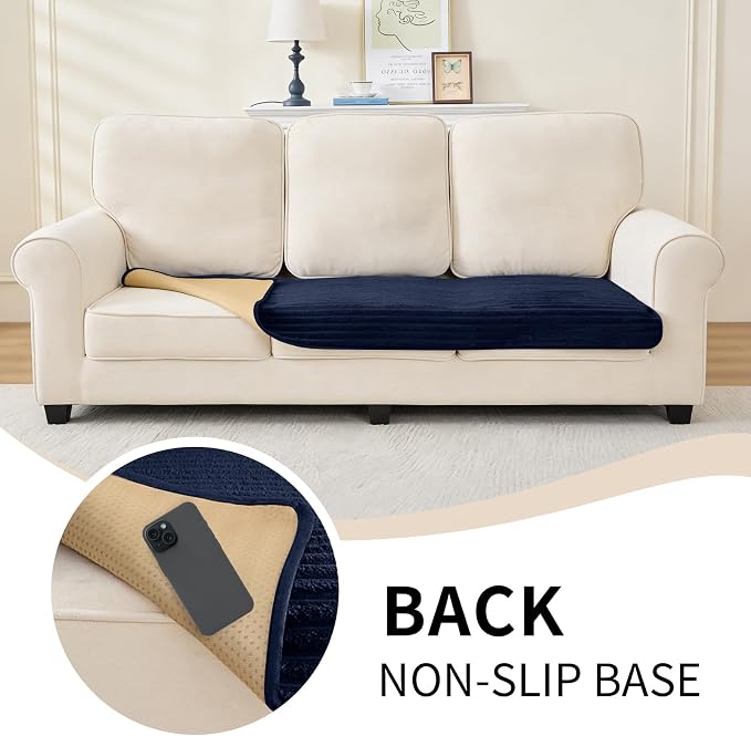 100% Waterproof Couch Covers for Dogs, 35"×59" Washable Couch Cover, Non Slip Sectional Couch Covers for 3 Cushion Sofa Cover Pet Friendly, Cat and Dog Couch Bed Cover-Navy Blue - Image 5
