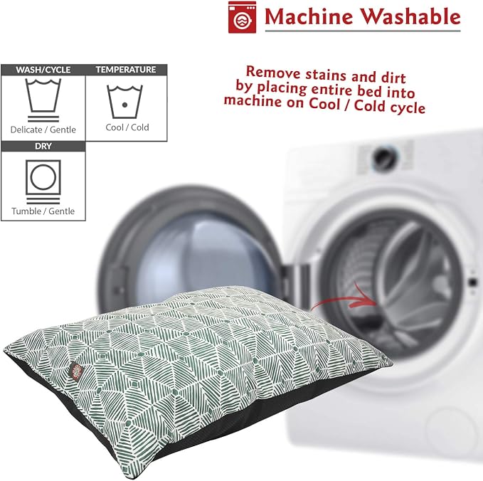 Majestic Pet Rectangle Medium Dog Bed Washable – Non Slip Comfy Pet Bed – Dog Crate Bed Super Value Pillow Dog Bed – Dog Kennel Bed for Sleeping - Dog Bed Medium Breed 35 x 28 Inch – Charlie Emerald - Image 5