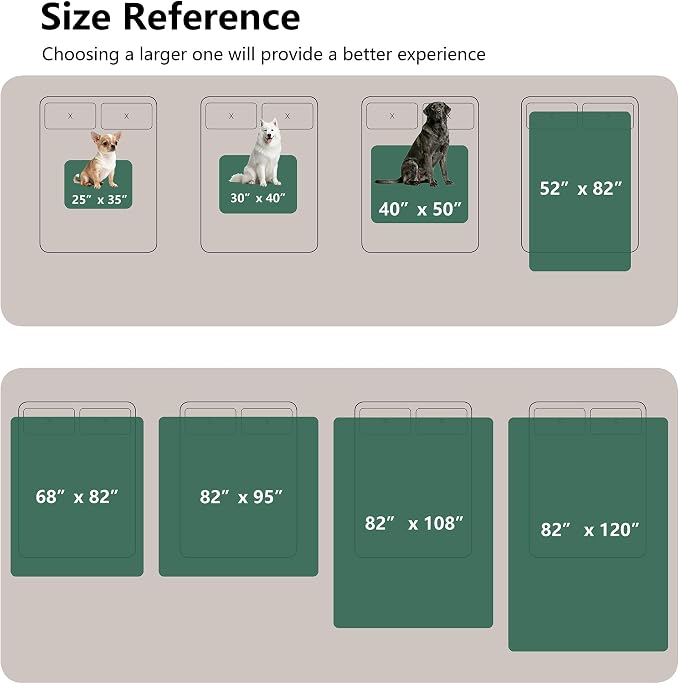 Waterproof Blanket - Reversible Dog Throw as Furniture Protector | Soft Velvet & Flannel, TPU Leak-Proof Liner, Machine Washable, Fits Couch and Bed, 82" x 108", Green/Cream - Image 6