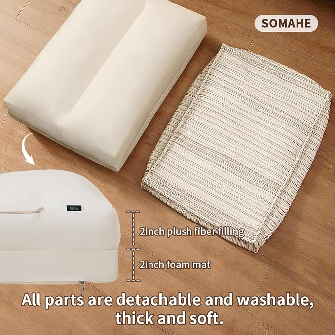 SOMAHE 4 Inch Orthopedic Dog Bed for Crate, 35 x 27 Inch, Coffee Chenille | Washable Removable Cover, Waterproof Inner Liner, Non-Slip Bottom, Orthopedic Dog Crate Mattress for Medium & Large Dogs - Image 7