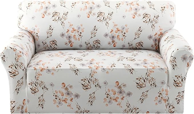H.VERSAILTEX Printed Couch Slip Covers for 2 Cushion Couch Sofa High Stretch Loveseat Covers Floral Pattern Dog Couch Cover Protector Super Soft Fabric(Chic Bloomsom,Loveseat) by HVERSAILTEX