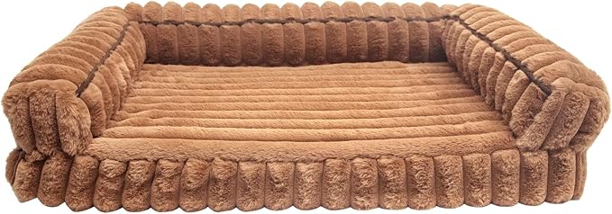 Waterproof Orthopedic Dog Bed for Medium Dogs Brown | Non-Slip Egg-Crate Memory Foam Dog Couch Pet Bed with Sides Removable Washable Cover for Crate - Image 8