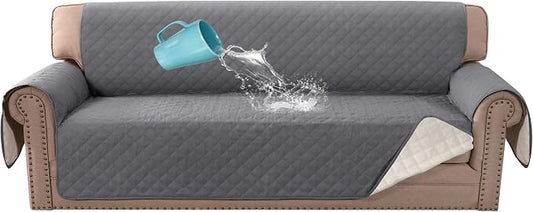 H.VERSAILTEX Sofa Slipcover Sofa Cover 100% Waterproof Couch Cover with Elastic Straps Furniture Protector for Pets Kids Children Dog Cat(Oversized Sofa, Rocket Gray) by HVERSAILTEX