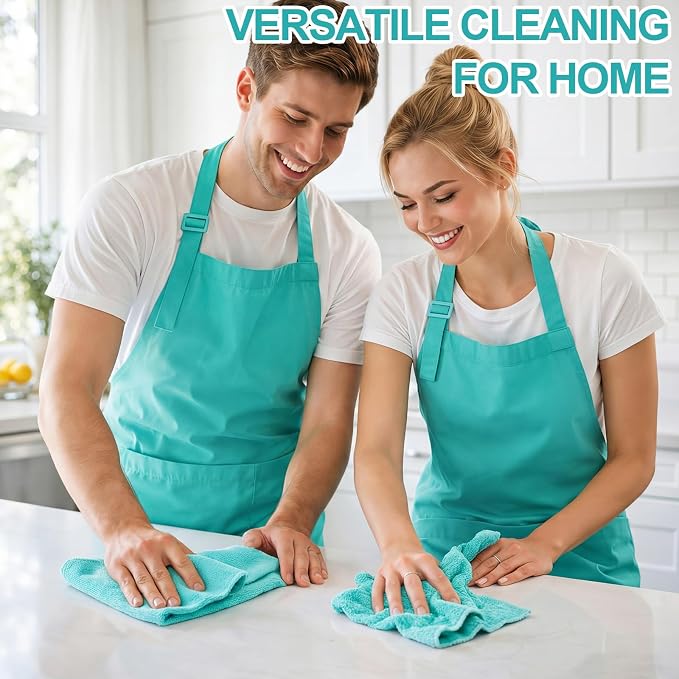 Nuenen Cleaning Cloths for Cars 16 x 16 Inch Ultra Absorbent Towels Drying Microfiber Reusable Cleaning Supplies House Kitchen Window Microfiber Towel(Teal Blue,60 Pcs) - Image 4