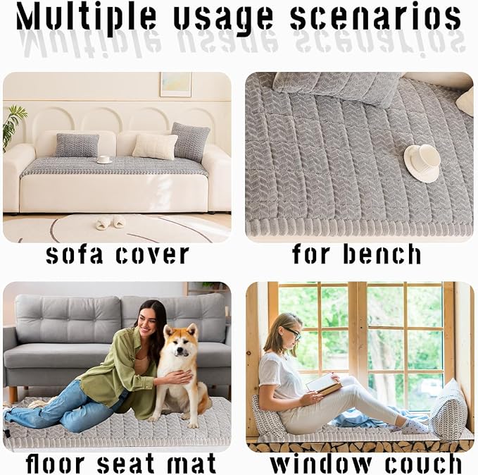 Mitid Sofa Cover Fuzzy Couch Cover for Pet, Couch Covers for Dogs Pets Mat | Washable Non-Slip Sofa Slipcover Cushion Protector Pets Friendly Mat, Dog Couch Cover, Square Couch Covers for Dogs Non Skid - Image 6