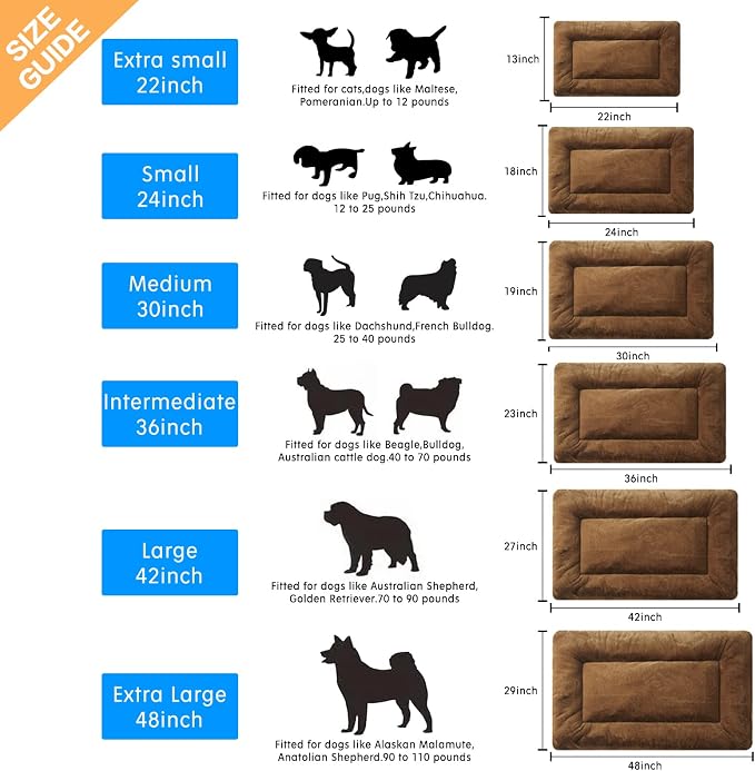 Dog Crate Pad Washable Dog Bed for Crate Small Cozy Mat 22-Inch Brown | Ultra Soft Kennel Pad,Anti-Slip Bottom,Fits for Most Metal Crates,Comfortable Sleeping Pet Mat - Image 2