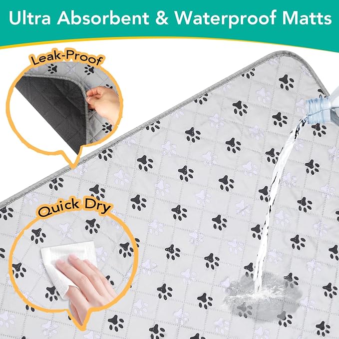 FURWEY 1 Pack Extra Large 72"X72" Washable Pee Pads for Dogs Super Absorbent Dog Training Pads Non-Slip Waterproof Pet Training Pads Mats Whelping Pads for Dogs Cats Puppy - Image 5