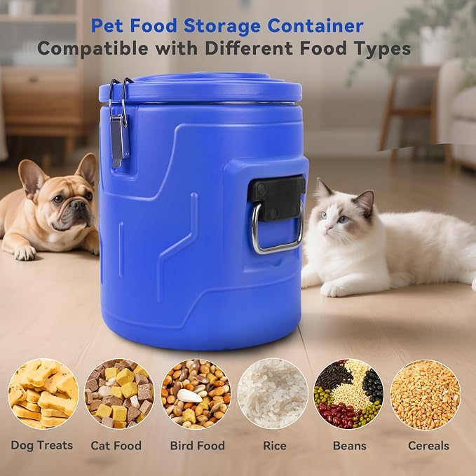 Newget 20lb Dog Food Storage Container, Stainless Steel Airtight Pet Food Storage Container and Durable Plastic Food Container, Large Metal Cat Food Container with Lid and Scoop to Keep Fresh - Image 5
