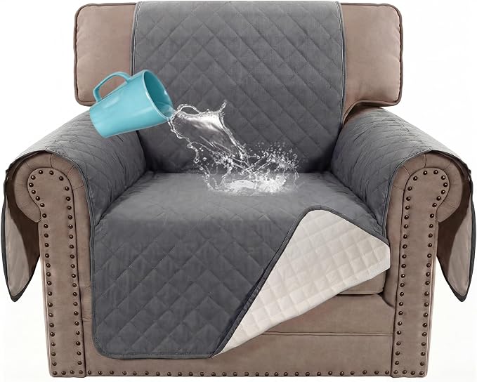 H.VERSAILTEX Chair Sofa Slipcover Sofa Cover 100% Waterproof Couch Cover Furniture Protector Cover with Elastic Straps for Pets Kids Children Dog Cat(Chair, Rocket Gray) by HVERSAILTEX