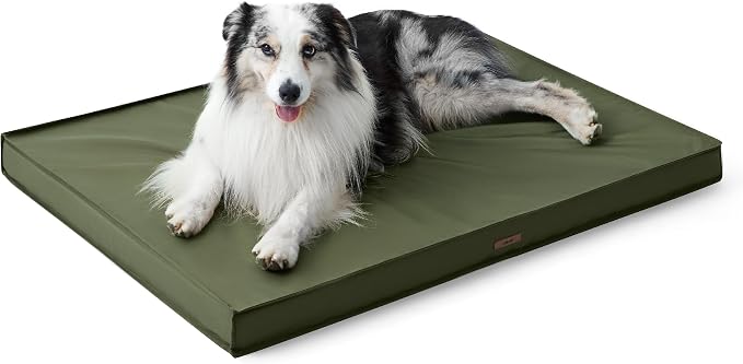 LE SURE Outdoor Waterproof Dog Beds Large Sized,Orthopedic Pet Mat,36x27In | Crate Pad for Dogs with Oxford Fabric Surface,Removable Washable Cover,Egg Foam Kennel Pads,Non slip Bottom,Green - Image 8