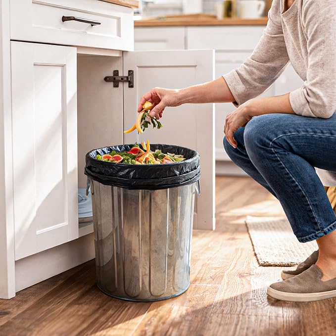 Plexon 5 Gallon Small Metal Trash Can with Lid Outdoor Galvanized Bucket with Lid 5 Gal Fireplace Ash Bucket for Wood Stove Storage Can for Dog Food Bird Seed Storage Container 6 Pack - Image 4