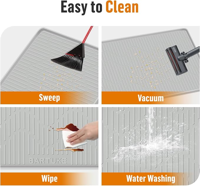 Silicone Cat Litter Box Mat 32"x 22" Extra Large Cat Rubber Mat | Cat Mat for Litter Box, Non-Slip, Waterproof Cat Litter Trapping Mat with Raised Edge, Kitty Litter Mat for Floor, Easy Clean - Image 6