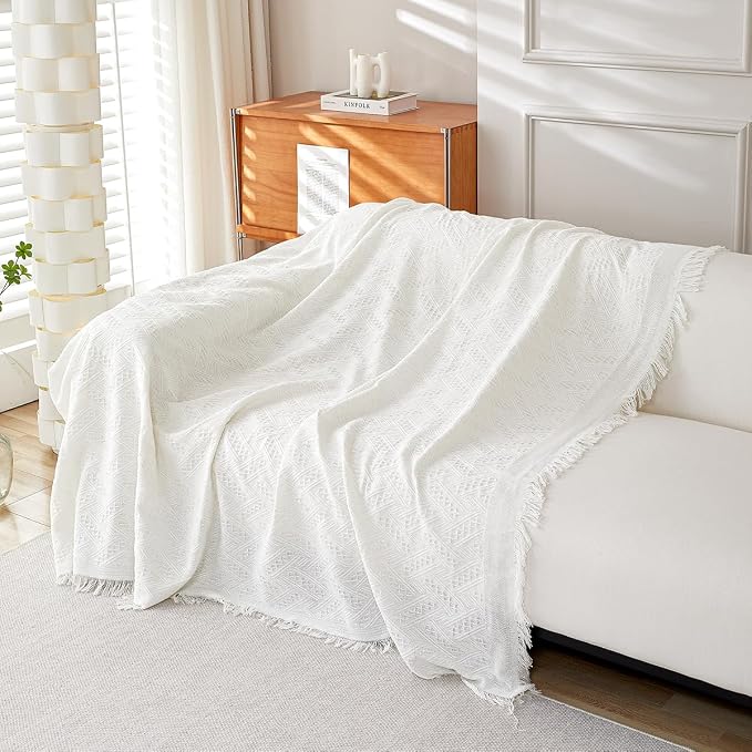 AIVIA Armless Loveseat Cover Sheet Blanket, Anti Slip Throw Cushion Covers for 2 Seater Armless Couches, Love-Seat Furniture Decor Slipcovers Protector for Dogs Cats (71” x 91” White) - Image 7