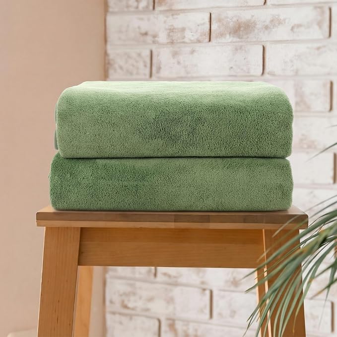 Mixweer 4 Pcs Oversized Bath Towels, 40 x 80 Inch Giant Microfiber Jumbo Bath Sheets Soft Bathroom Microfiber Quick Dry Absorbent Shower Towels for Spa Camping Beach(Desert Sage Green) - Image 7