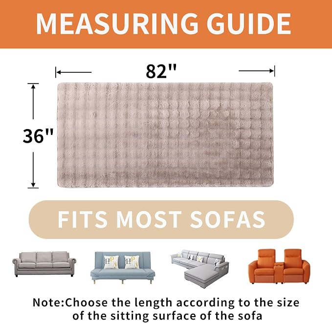 Waterproof Dog Bed Cover Non Slip Couch Covers for Dogs Washable Soft Faux Fur Sofa Cover Couch Covers for 3 Cushion Couch Sofa Pet Friendly (Khaki) - Image 4