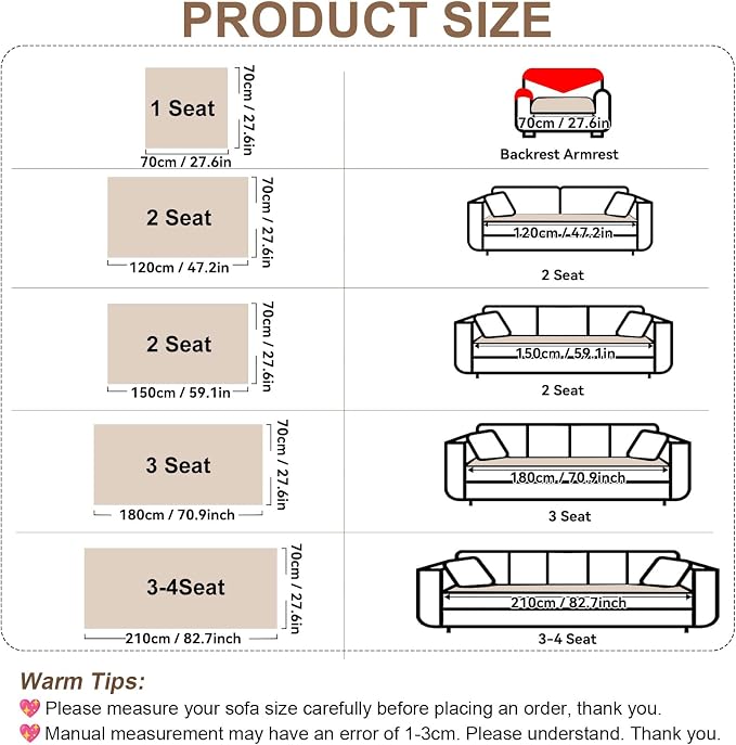 OTOB Plush Couch Arm Cover Washable, Non Slip Sofa Armchair Covers, 1 Piece | Coffee, 27.6"x27.6", Pet Friendly, All Seasons, Fuzzy, Geometric Jacquard, Soft Breathable, Furniture Protector - Image 6