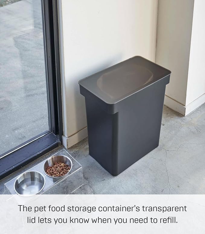 YAMAZAKI Home Tower Airtight Pet Food Storage Container - Cat And Dog Food Holder Bin With Transparent Lid And Handle - Extra Large - Polypropylene - 6.6 Gallons, 25 Liters - Image 3