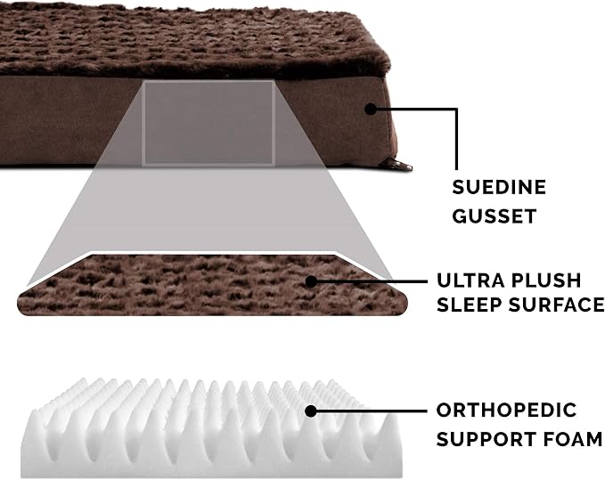 Furhaven Orthopedic Dog Bed for Medium/Small Dogs w/ Removable Washable Cover, For Dogs Up to 35 lbs - Ultra Plush Faux Fur & Suede Mattress - Chocolate, Medium - Image 4