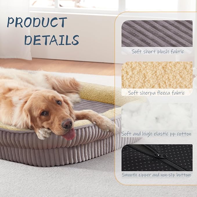 Orthopedic Dog Bed for Puppy,Extra Small Dogs Breeds,Oval Cat Bed,High Density Egg Crate Foam Dog Sofa Beds,Pet Couch Bed with Four Sided Bolster,Removable Washable Cover&Non-Slip Bottom - Image 3