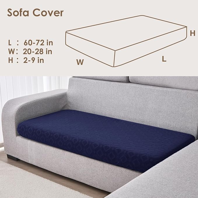 Genina Waterproof Couch Cushion Covers for Pets Washable Sofa Seat Covers | Non Slip,Stretch Jacquard Fabric,Pet Hair & Scratch Protection,Easy Installation,Furniture Protector,Sofa Cover - Image 2