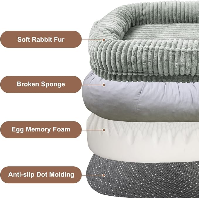 Human Dog Bed for Adult,Large Dog Bed 70"x38"x10" | Orthopedic Washable XL Dog Bed with Memory Foam (Lightgrey) - Image 5