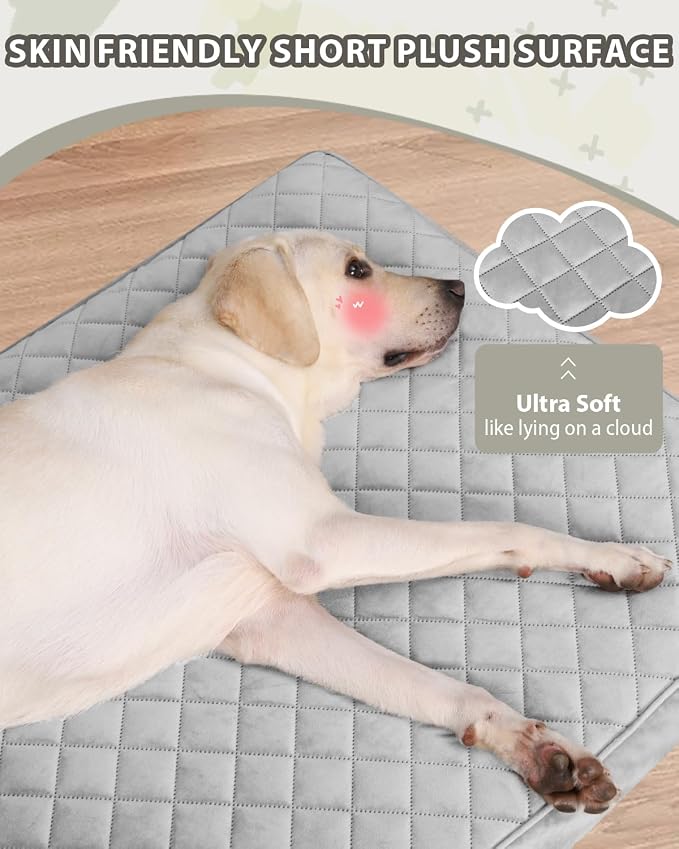 NUPIDA Orthopedic XL Dog Beds Large Sized Dog Waterproof Bed with Removable Washable Cover and Non-Slip Bottom, Quilting Pet Mattress for Crate, 41x27 Inch, Light Gray - Image 4