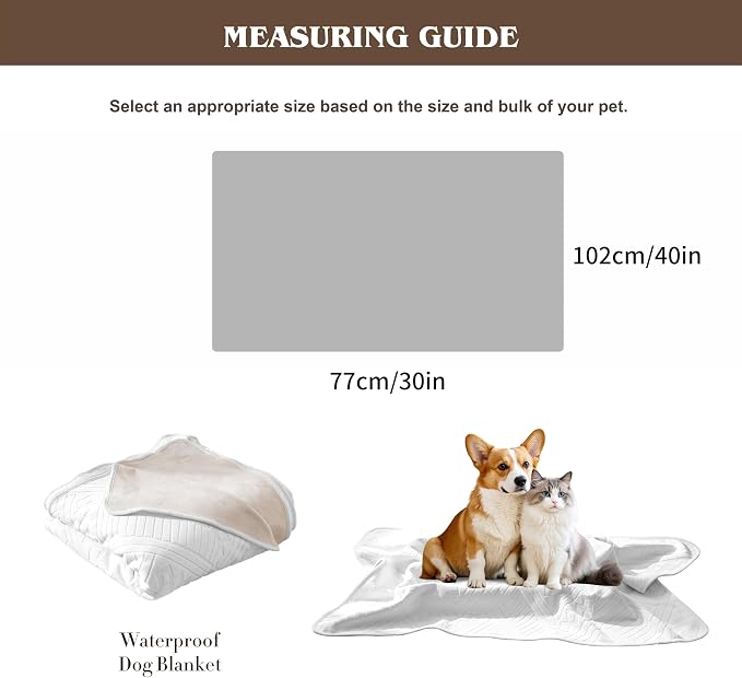 Waterproof Recliner Chair Cover - Washable Double-Sided Velvet and Pattern Reversible Cover for Couch, Bed, Car and Sofa Protection for Dogs (30x40in/White） - Image 5