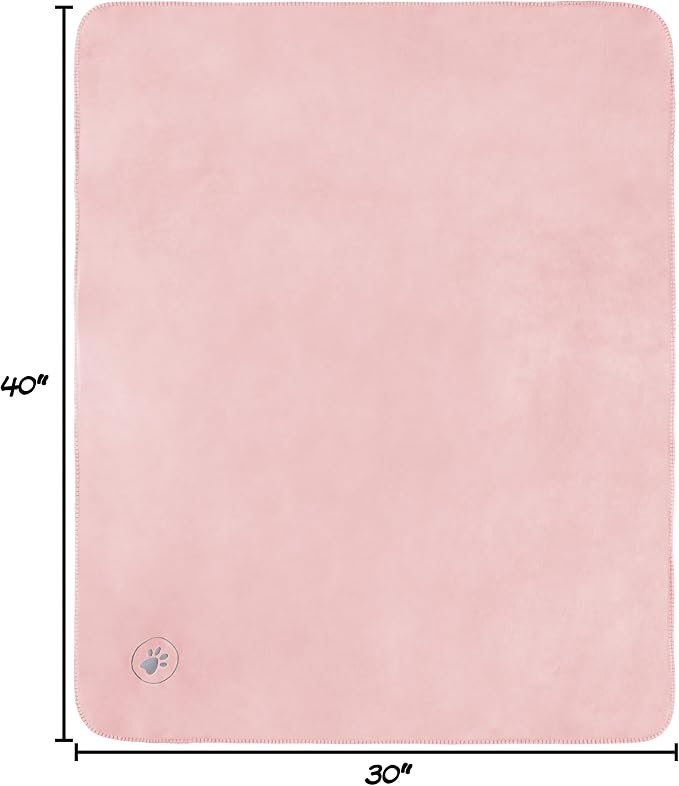 Waterproof Pet Blanket - 30x40-Inch Reversible Sherpa Fleece Throw Protects Couches, Cars, and Beds from Spills, Stains, and Fur by PETMAKER (Pink) - Image 3
