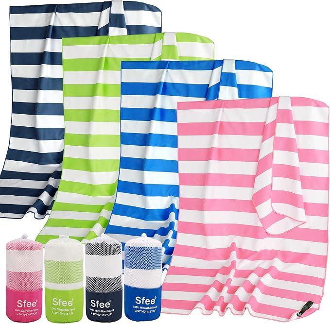Sfee 2 in 1 Microfiber Oversized Beach Towel, Quick Dry Towel Travel Towel Camping Towel Super Absorbent Compact Lightweight Sports Gym Towels for Beach,Gym, Hiking, Pool, Backpacking, Bath, Yoga by Sfee