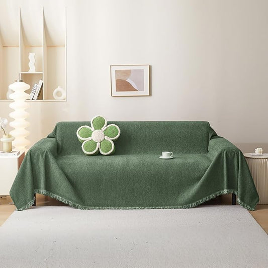 MEETSKY Couch Cover Washable for Dogs Sectional Couch Covers Chenille Sofa Covers Living Room Pet Couch Protector Sofa Slipcovers for Pets,Kids, 71"x 102", Moss Green by MEETSKY