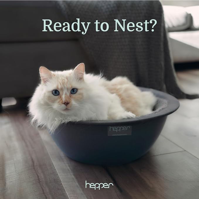 Hepper Cat Nest - Washable Cat Bed with Fleece Liner - Gray/Gray - Image 8