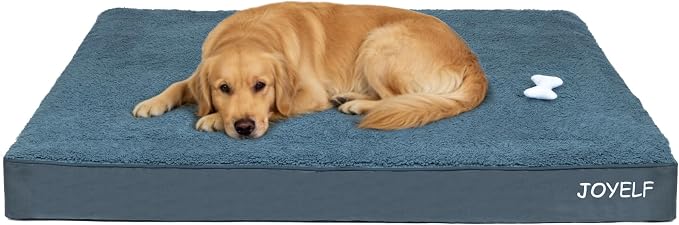 JOYELF XXLarge Dog Crate Bed Mats Orthopedic Dog Bed,Egg Crate Foam Dog Mat with Removable Cover, a Squeaker Toy as Gift by JOYELF