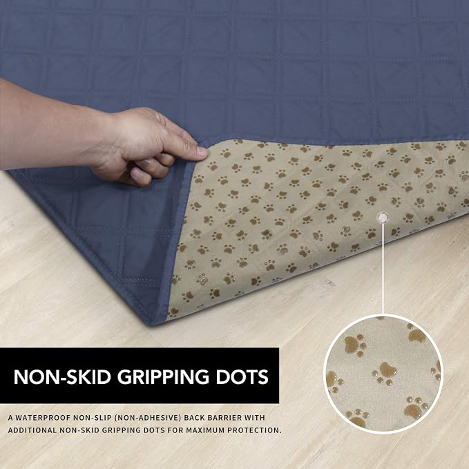 Easy-Going 100% Waterproof Dog Bed Cover, Non-Slip Pet Blanket for Furniture, Washable Couch Cover, Repleasement Sofa Cover (52x82 in,Navy) - Image 3