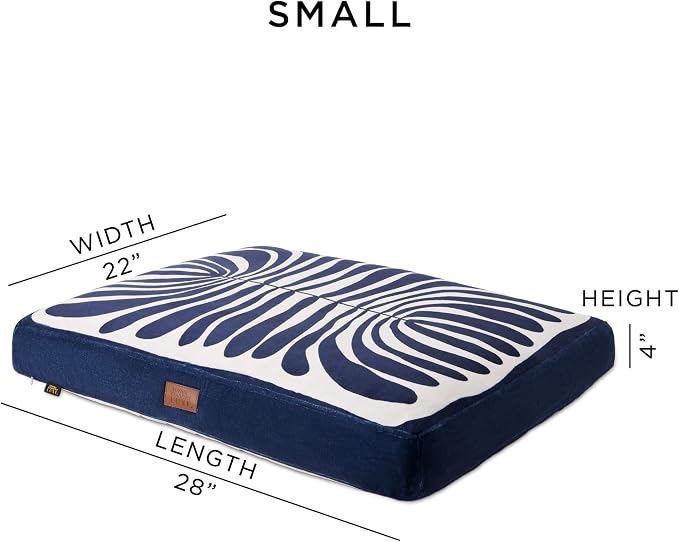 Town & Country Luxe CuddleTown Matisse Everwash® Pillow Pet Bed, Water Repellent Floor Pillow, Machine Washable Cover, Soft & Calming, Navy Blue, Small 28"x22"x4" - Image 2