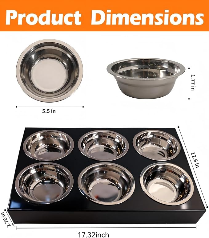 Puppy Feeding System 6 Litter Multiple Dog Bowl Feeder with Metal Stand Puppy Feeder Station, Weaning Dish Puppy's Feeding Ideal for Breeders, Litters & Weaning - Image 6