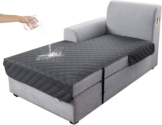 Genina L Shape Couch Cover, Sectional Couch Chaise Covers, Waterproof Washable Sofa Covers for Left L Shape Chaise Lounge, Anti-Slip Sofa Slipcovers for Dogs Cats Pet Friendly(Charcoal Gray) by Genina