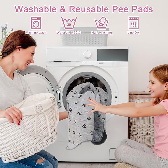 JERIA 2 Pack 36"x 41" Waterproof Non Slip Wee pad，Reusable Washable Pee Pads for Dogs，Absorbent and Leakproof Training Mats for Potty, Bed, Sofa, Potty Training - Image 4
